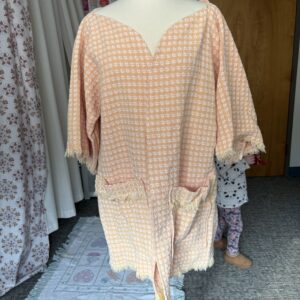Upcycled Cardigan from Vintage Orange & Cream Woven Blanket