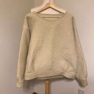 Handmade Tan Quilted Sweatshirt with Mandala Details