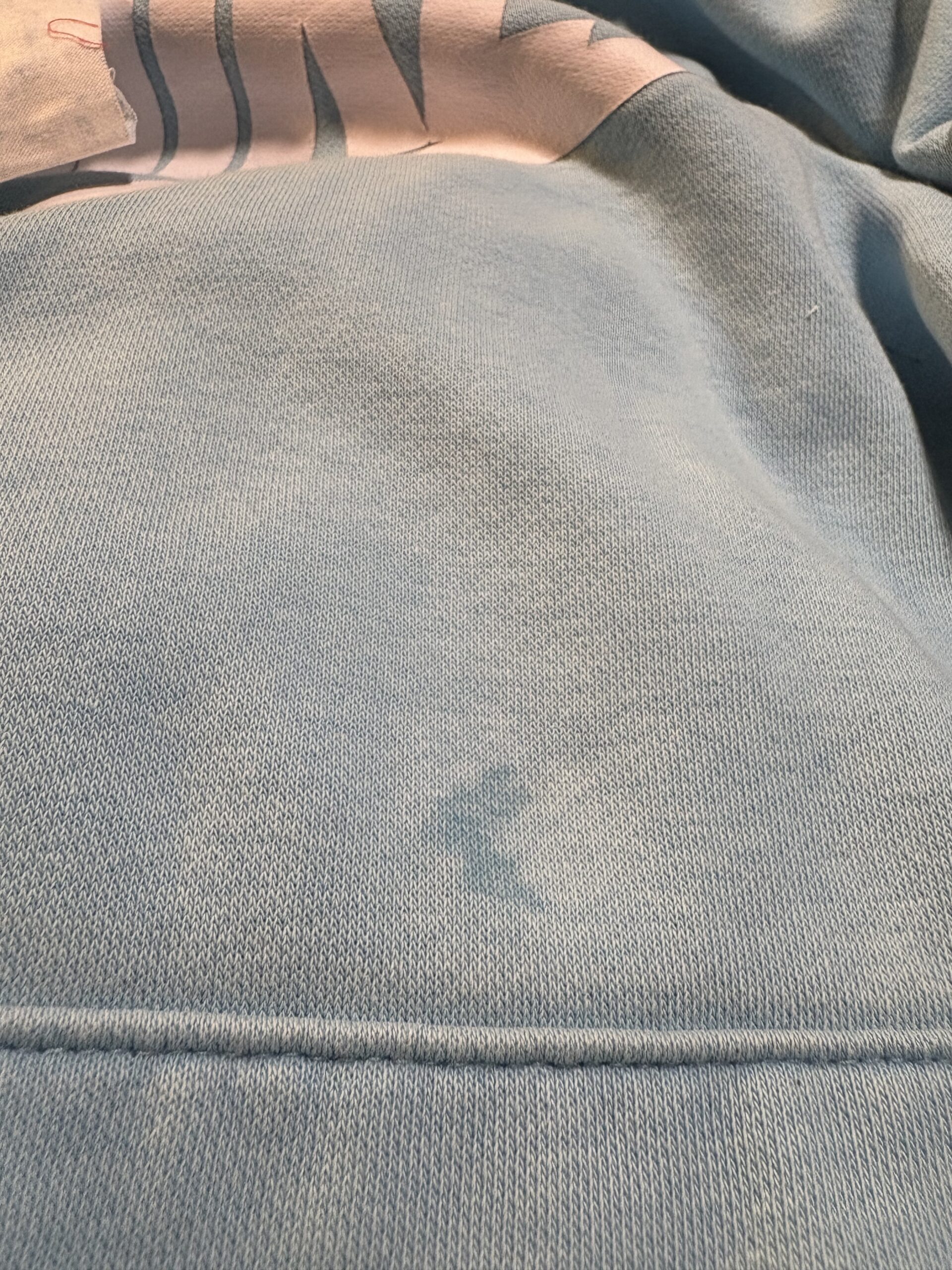 Upcycled Nike Hoodie with Tie Dye Patches – Blue & White - Image 5