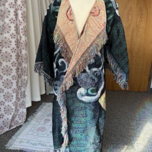Upcycled Cardigan Duster Jacket from Slytherin Woven Blanket